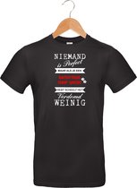 mijncadeautje - T-shirt unisex - zwart - Niemand is perfect - Hondenras NAAR KEUZE - maat S