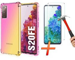 foto van Hoesje geschikt voor Samsung Galaxy S20FE Anti Shock Hoesje – S20FE Back Cover Transparant + 1X Screen protector - EPICMOBILE