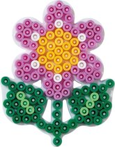 Hama midi strijkkralen vormpje / figuur / grondplaat voor normale strijkparels kleine BLOEM / BLOEMPJE (strijkkralenbordje / legbordje) natuur)