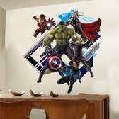 Avengers muur, - vloersticker - 60 x 60 cm - Avengers - kinderkamer - badkamer