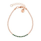 Mint15 Armband 'Little Jade Beads - Emerald Green' - Roségoud
