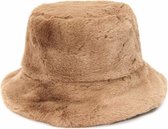 Bucket hat - Fakefur - Bruin - M/L - Verstelbaar - Teddy - Hoed