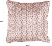 Kussen vierkant roze/goud 45x45 cm (r-000SP37479)
