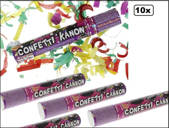 10x Feest confetti kanon papier 25cm - Carnaval optocht shooter party popper  thema... | bol.com