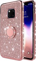 Huawei Mate 20 Pro Backcover - Roze - Magnetisch- Glitter - Soft TPU