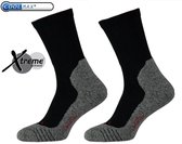 X-Treme Wandel/Hiking sokken - Coolmax- Heren/Dames - 39/42 - zwart grijs - Droge voeten sokken +