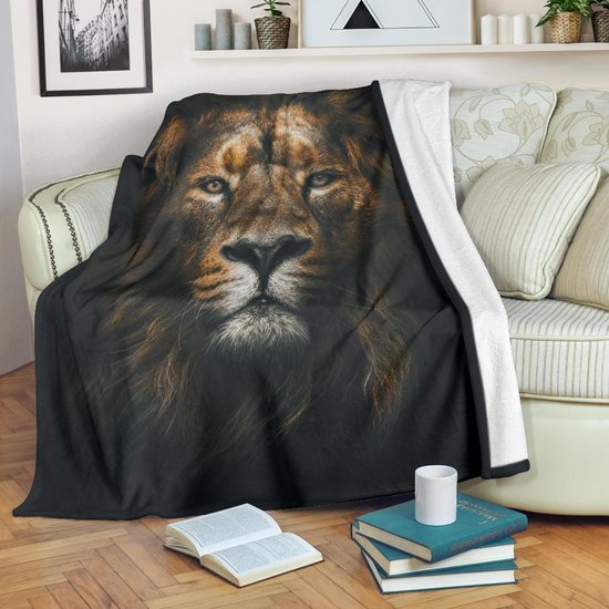 RAWHOUSE Wild Cat - Couverture à carreaux Lion - Couverture cadeau Lion -  Couverture... | bol.com