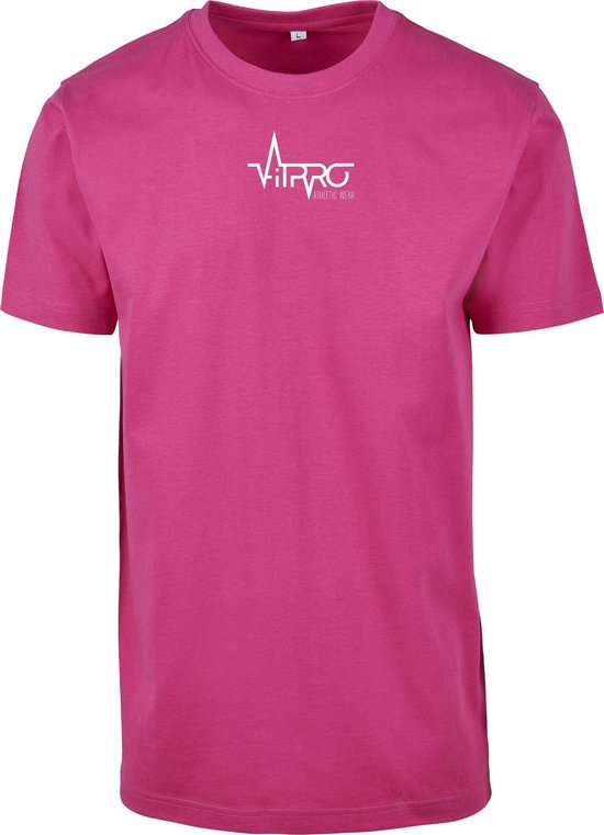 FitProWear Casual T-Shirt Heren Roze - Maat XXXL - Shirt - Sportshirt - Casual Shirt - T-Shirt Ronde Hals - T-Shirt Slim Fit - Slim Fit Shirt - T-Shirt korte mouwen