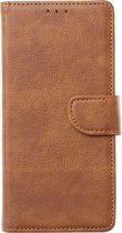 MM&A PU Lederen Wallet Book Case Hoesje voor Samsung Galaxy M21 - Portemonnee – Met Stand – Kaarthouder – Pasjes Houder – Magneet Sluiting – Bookcase – Licht Bruin