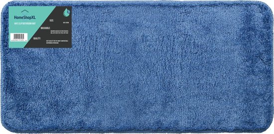 Badmat - 60x120cm - Blauw - Grote Antislip Douchemat Badkamermat of WC mat