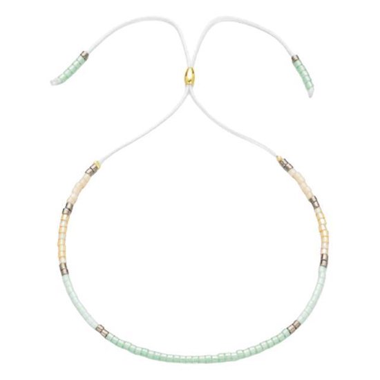 Bracelet fin en perles Ibiza - Rose Vert Wit - Femme - Chers Bijoux