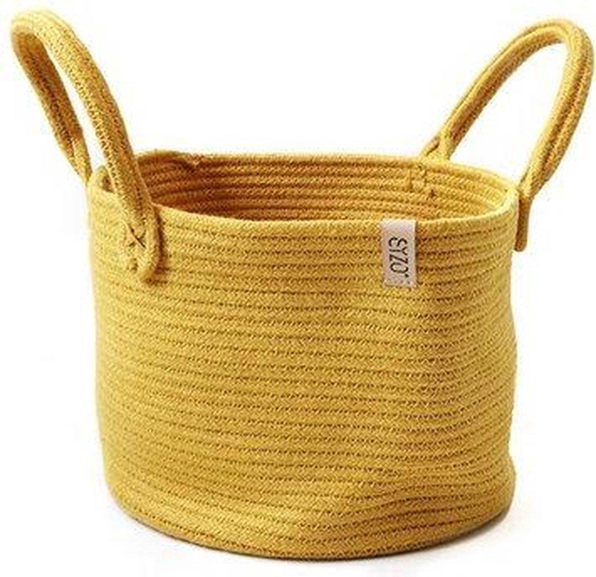 SIZO Plantenmand en opbergmand Ø 36 x h 26 cm. Oker geel