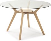 Ronde eettafel - Natuurlijk gebleekt decor - L 120 x D 76 x H 76 cm - LEO