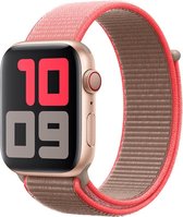 Nylon Sport Loop Bandje - Bruin/Roze - Geschikt voor Apple Watch - 38/40mm