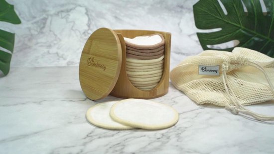 16 Herbruikbare Wattenschijfjes + Bamboe Houder - 12x Dagelijks 4x Scrub 4 laags - Wasbare Wattenschijfjes Makeup Pads Zero Waste