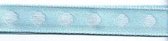 SR1208-02 Ribbon 10mm 20mtr with woven circles (02) light blue/white