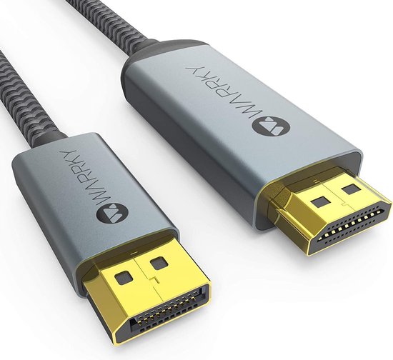 4K DisplayPort naar HDMI-kabel - Warrky 1,8 m vergulde pluggen, aluminium  omhulsel -... | bol.com