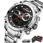 Horloges voor Mannen Heren Horloge Herenhorloge Watch - Jongens Horloges - Incl. Horlogebox Geschenkdoos & Versteller - Zilver Zwart - Litts®