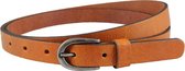 Landley Smalle Leren Dames Riem - Echt Leer - Smal - Breedte 2 cm - Cognac - Riemmaat 95