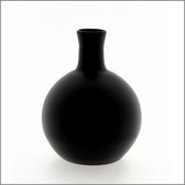 Luxe Vaas - Label72 - Decoratie - Glas - Zwart - Hoogte 31x22cm
