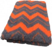 Vetbed - Dierenmat - Hondenkleed - Dierenkleed - ZIG ZAG - Antraciet Oranje - Latex Anti Slip - 150 x 100 cm - Machine wasbaar