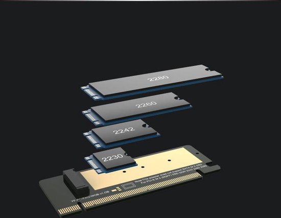 Akasa M.2 SSD naar PCIe adapter card met Heatsink cooler - Akasa