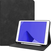 Hoes Geschikt voor iPad 10.2 2019/2020 Hoes Luxe Hoesje Book Case Cover Met Uitsparing Geschikt voor Apple Pencil - Hoesje Geschikt voor iPad 7/8 Hoesje Bookcase - Zwart