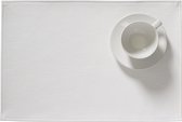 2x Monaco XL Placemat Cloud White - lederlook - Wit - rechthoek - Kunstleder - Extra grote placemat - 48x35cm