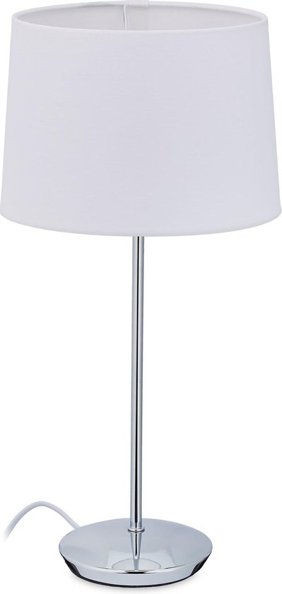 op gang brengen Onafhankelijk Afstoten Relaxdays tafellamp slaapkamer - schemerlamp woonkamer - E14 fitting -  nachtlampje - wit | bol.com