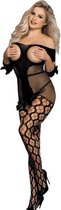 Paris Hollywood H3159 - Erotische Catsuit - Zwart - One Size