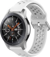 Vantage M / Grit X silicone dubbel gesp band - wit - Geschikt voor Polar - 22mm - Horlogeband Armband Polsband