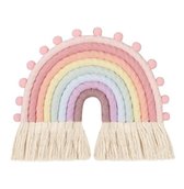 Regenboog Macrame Wanddecoratie Muurdecoratie Wandhanger Roze Babykamer Kinderkamer Meisje Jongen Accessoires