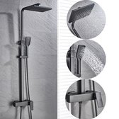 Productgigant - Doucheset met regendouchekop - incl. douchekraan & handdouche - zwart RVS