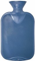 Fashy warm water kruik - enkelzijdig geribbeld - blauw - 2 liter
