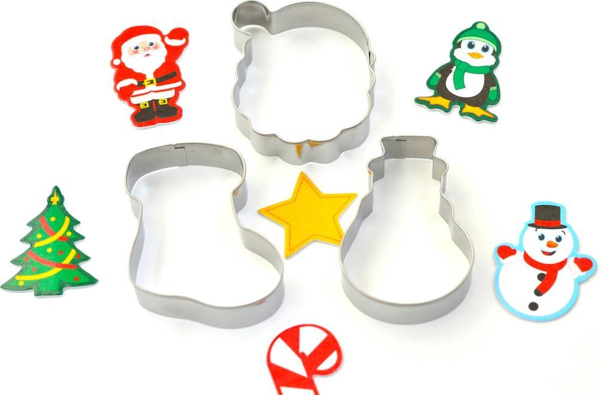 kerst koekvorm - kerstman uitstekers - sneeuwpop - kerst - koekjes bakken - 3 stuks