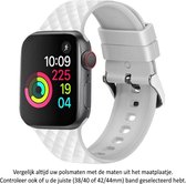 Wit Siliconen Horloge Band geschikt voor Apple Watch 1, 2, 3, 4, 5, 6, 7, 8, SE & Nike+, 42mm & 44mm "Mannenbreedte" Series – Maat: zie maatfoto - Soepel hoogwaardig siliconen - 42 mm en 44 mm - White