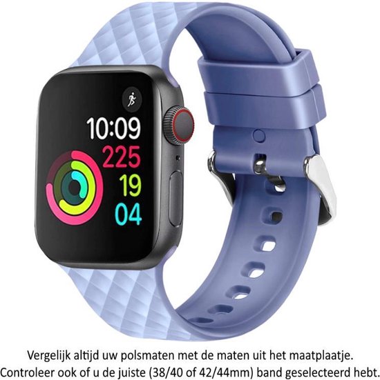 Sky Blue Siliconen Sporthorloge Band geschikt voor Apple Watch 1 2 3 4 5 6 7 8 bol