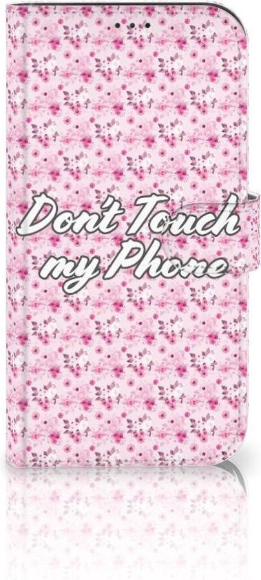 Etui Housse pour Apple iPhone 12 Pro Max Coque Téléphone Fleurs Roses Do Not Touch My Phone