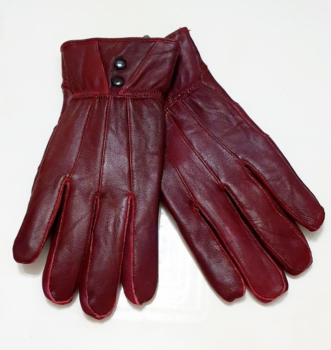 Accessoires Handschoenen & wanten Rijhandschoenen Vintage Grandoe Roodbruine Lederen Handschoenen maat 7.5 