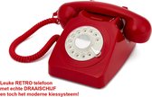 GPO 746 Retro vaste telefoon - met draaischijf - toonkiezend - rood