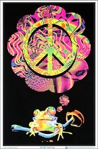 Mushroom Peace Frog - Blacklight Poster