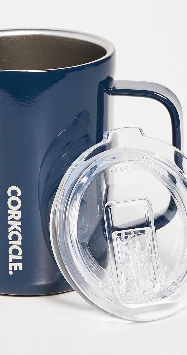 Corkcicle Koffiebeker Koffiemok To Go - Thermosbeker - RVS & driewandig Koffie Beker - 475ml - Navy Blauw