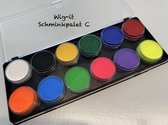 Wig-it Schminkpalet C, 12 kleuren a 10 ml