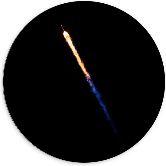 Dibond Wandcirkel - Komeet in de Lucht - 100x100cm Foto op Aluminium Wandcirkel (met ophangsysteem)
