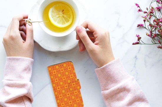 PU Premium Housse pour Apple iPhone 12 Mini Portefeuille Batik Orange