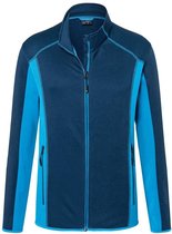 James and Nicholson Herenstructuur Fleece Jasje (Navy/Bright Blue)