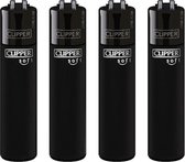 Clipper Classic Large Aanstekers "Uni Soft Touch All Black" (4 Stuks)