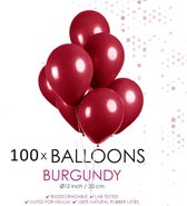 100 ballonnen bordeaux rood 12 inch.