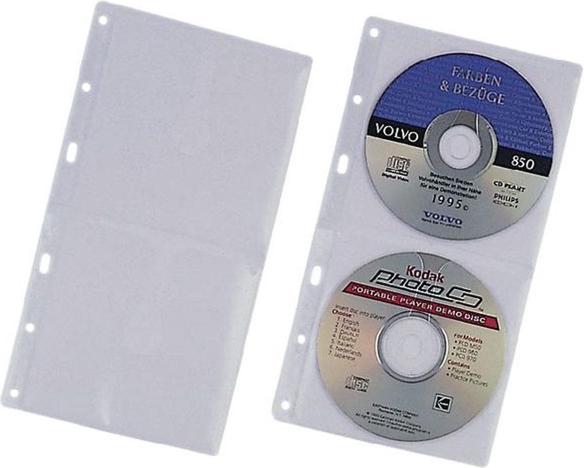 Durable 520319 CD/DVD-ordnerhoes 2 CDs/DVDs/Blu-rays Transparant Polypropyleen 5 stuk(s)
