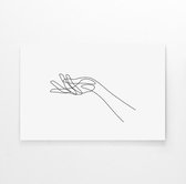Walljar - Hand Line Art - Muurdecoratie - Canvas schilderij